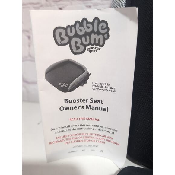 Bubble Bum Inflatable Backless Booster Car Seat Portable Travel Black NWOT - Picture 2 of 7